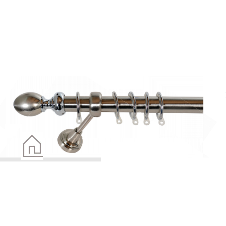 πτυσόμενη κουρτινόβεργα 140 έως 250 Νο 6 Νίκελ / Νίκελ ματ