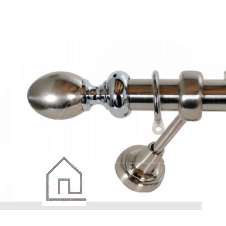 πτυσόμενη κουρτινόβεργα 140 έως 250 Νο 6 Νίκελ / Νίκελ ματ