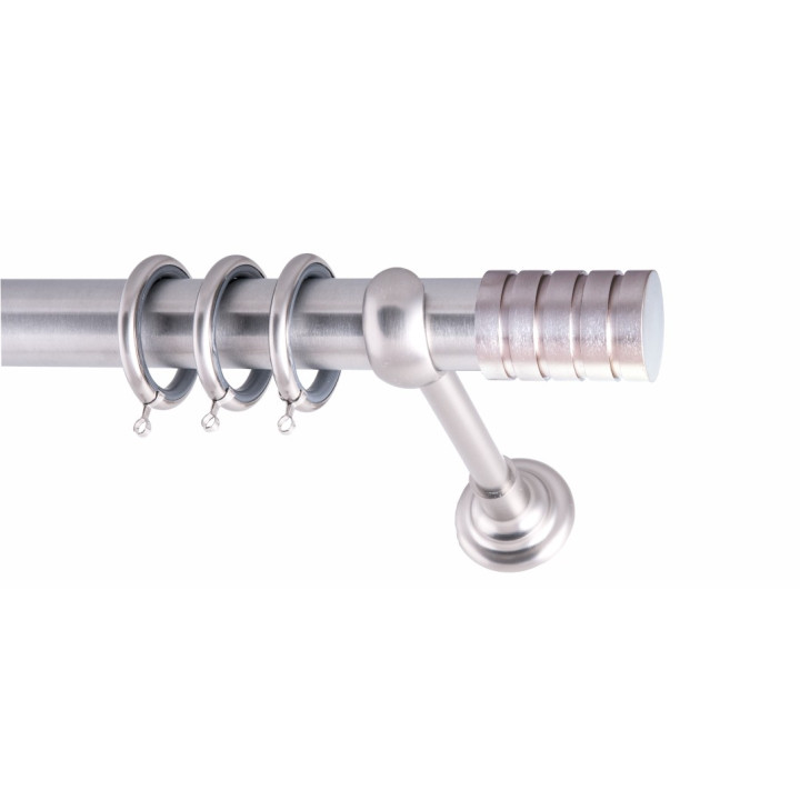 ΚΟΥΡΤΙΝΟΞΥΛΟ BAR FRANS Φ35 ΝΙΚΕΛ ΜΑΤ ΜΕ ΝΙΚΕΛ ΜΑΤ ΕΞΑΡΤΗΜΑΤΑ