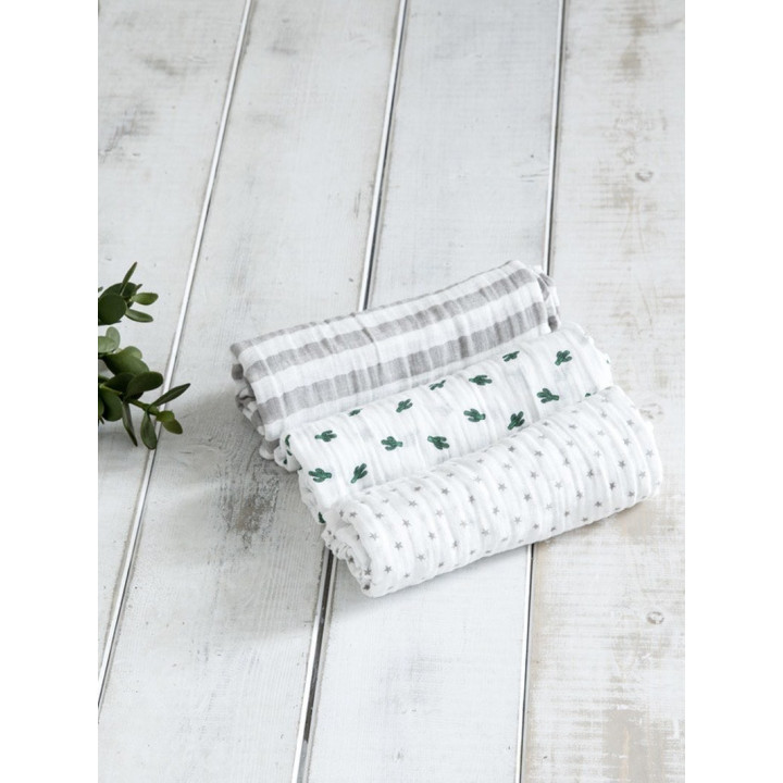 Σετ Υφασμάτινες Πάνες Αγκαλιάς (3 x 120x120) - Punky