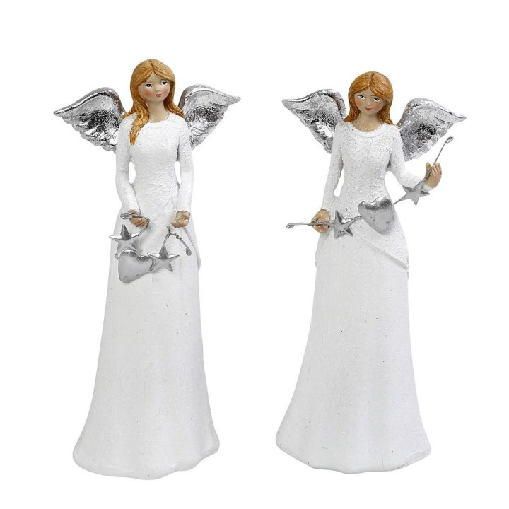 Χριστουγεννιάτικο Αγγελάκι Λευκό 20.5cm MT2637K2 ESPIEL