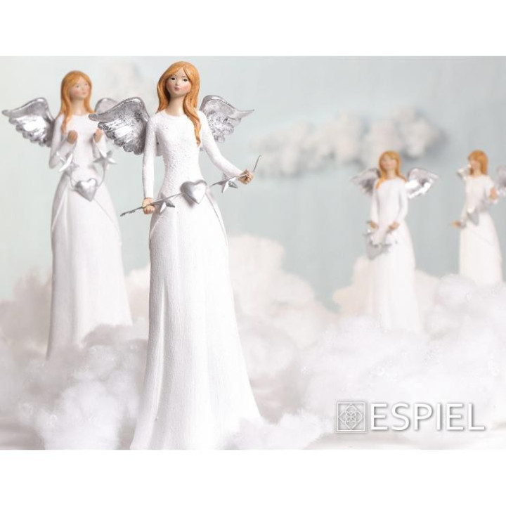 Χριστουγεννιάτικο Αγγελάκι Λευκό 20.5cm MT2637K2 ESPIEL