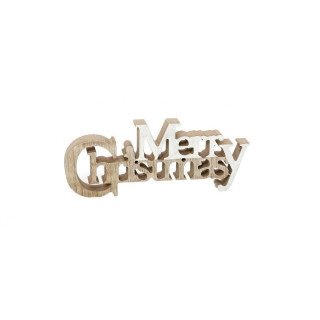 Χριστουγεννιάτικη Πινακίδα Ξύλινη Καφέ Merry Christmas 30x3x12cm