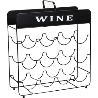 Μεταλλική Επιδαπέδια Μπουκαλοθήκη Με Λαβή για 12 Μπουκάλια