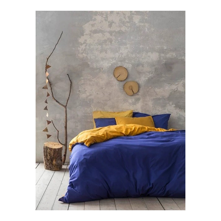 Πάπλωμα Υπέρδιπλο 220x240 Abalone - Blue / Mustard Beige