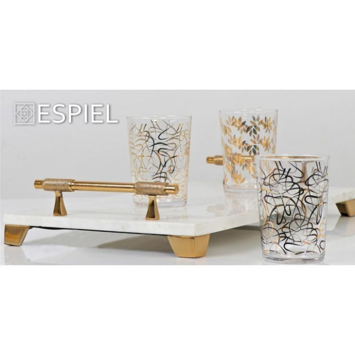 ΔΙΣΚΟΣ ΟΡΘΟΓΩΝΙΟΣ ΜΕ ΧΡΥΣΕΣ ΛΑΒΕΣ ΜΠΡΟΥΤΖΟΣ/ΜΑΡΜΑΡΟ 38x23x8εκ -