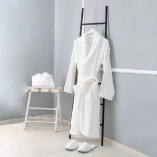 Μπουρνούζι Λευκό Hotel με Γιακά Πενιέ