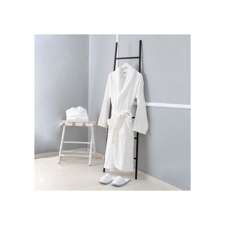 Μπουρνούζι Λευκό Hotel με Γιακά Πενιέ