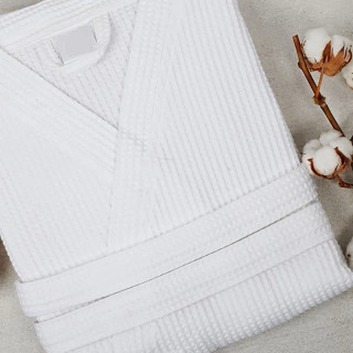 Μπουρνούζι πικέ Λευκό Hotel με γιακά 100% cotton