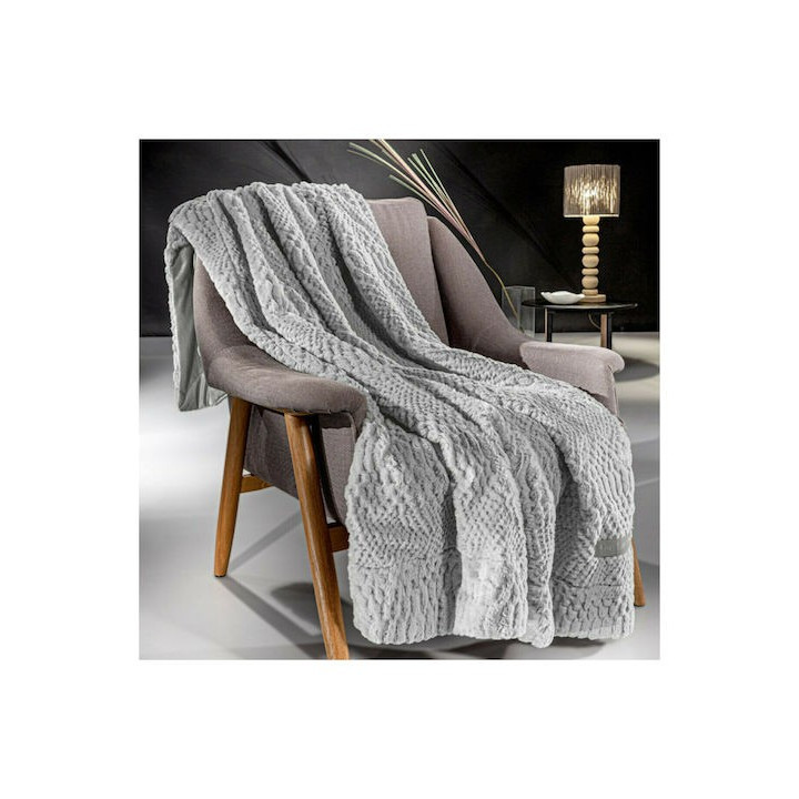 Guy Laroche Ριχτάρι Διθέσιου Καναπέ Crusty 170x250cm Silver με