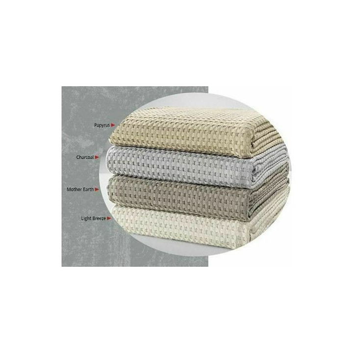Κουβέρτα πικέ waffle Habit - Graphite 240x260 papyrus