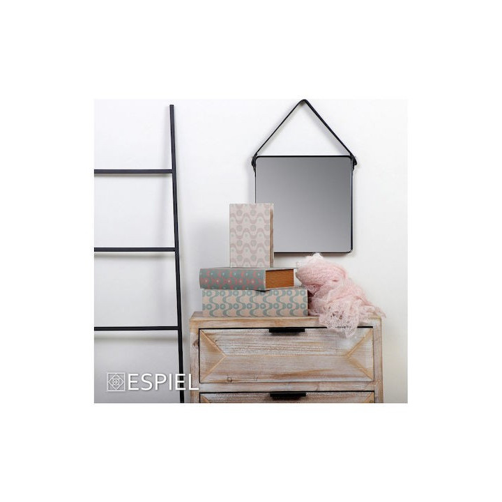 Καθρέπτης Τοίχου με Μαύρο Μεταλλικό Πλαίσιο 30x30cm - ESPIEL