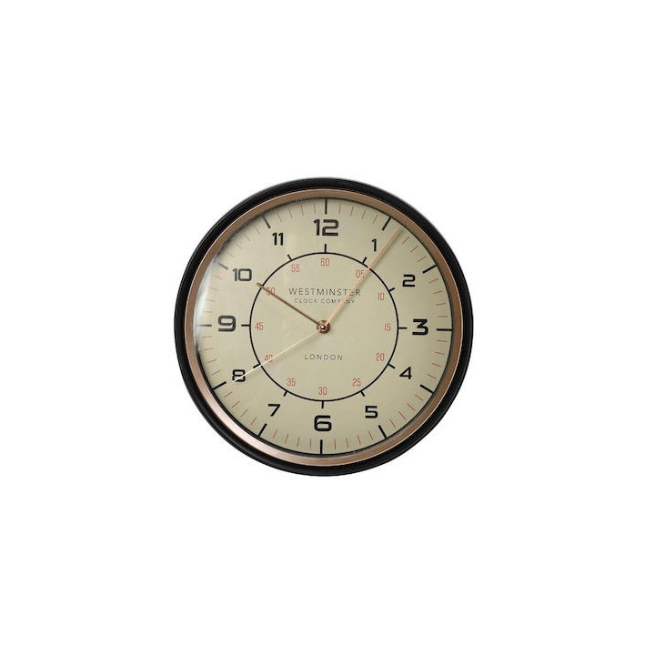 Ρολόι Τοίχου Πλαστικό Μαύρο 29.3cm - ESPIEL ROL610