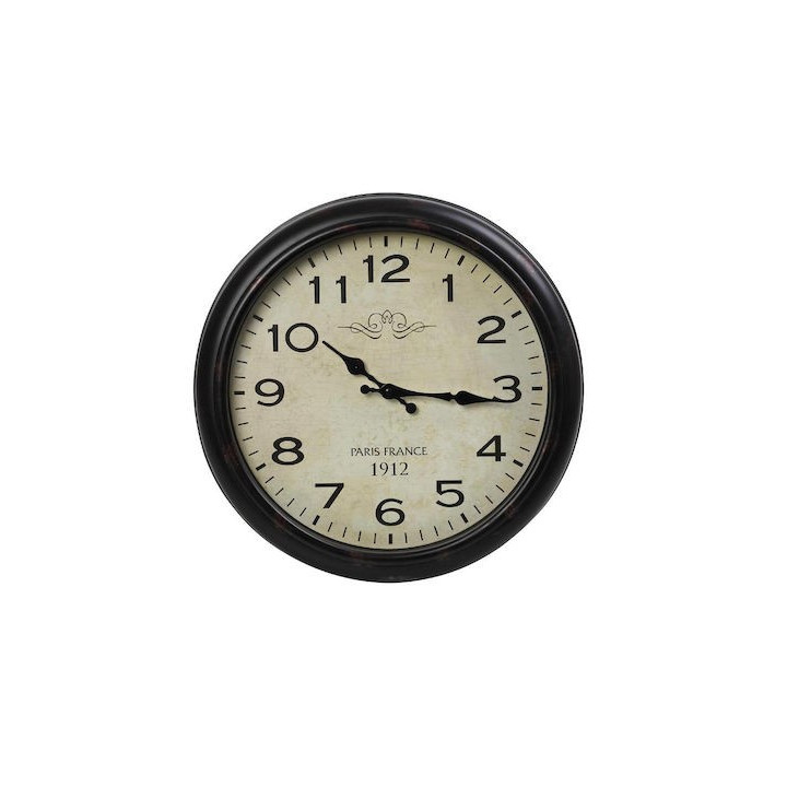 Ρολόι Τοίχου Πλαστικό Καφέ 39.7cm - ESPIEL ROL617