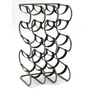 Επιτραπέζια Μπουκαλοθήκη Μεταλλική για 15 Μπουκάλια Μπρονζέ