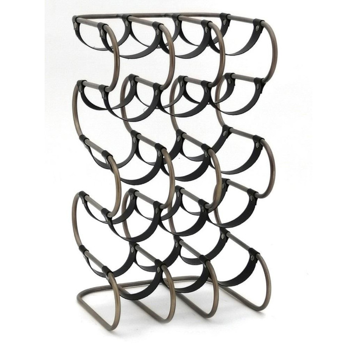 Επιτραπέζια Μπουκαλοθήκη Μεταλλική για 15 Μπουκάλια Μπρονζέ