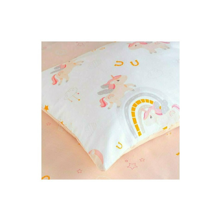 Σετ Βρεφικά Σεντόνια Κούνιας Βαμβακερά Unicorn Λευκά 3τμχ