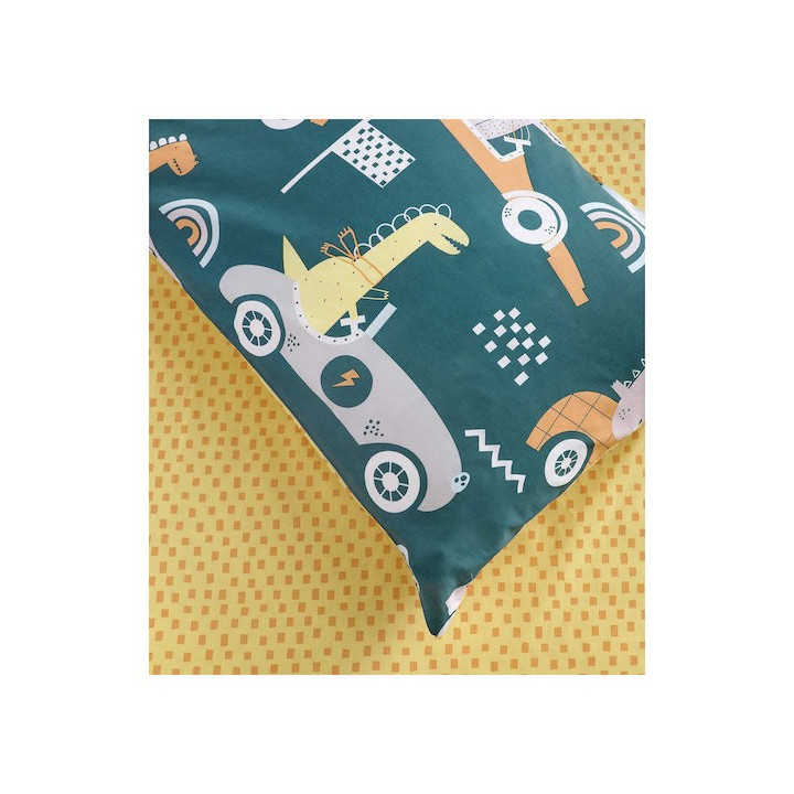 Σετ Σεντόνια Μονά (160Χ260 ) Dino Race Kocoon