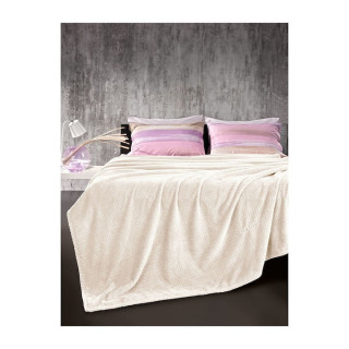 Guy Laroche Rombus Κουβέρτα Fleece Υπέρδιπλη 220x240εκ. Ecru