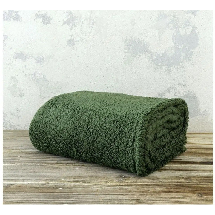 Κουβέρτα Βελουτέ Υπέρδιπλη 220x240εκ. Manta Forest Green Nima