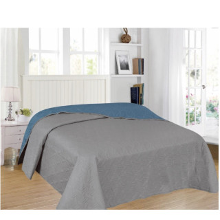 ΚΟΥΒΕΡΛΙ ΥΠΕΡΔΙΠΛΟ 240x260 GEO DARK GRAY BLUE