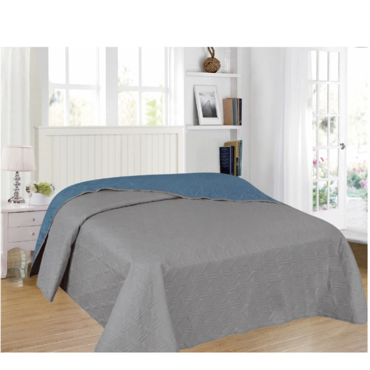 ΚΟΥΒΕΡΛΙ ΥΠΕΡΔΙΠΛΟ 240x260 GEO DARK GRAY BLUE