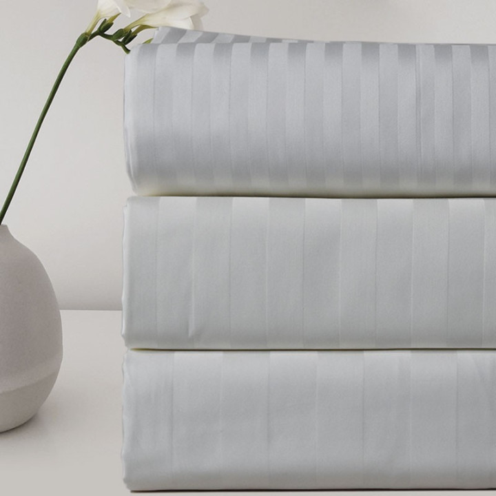 Σεντόνι Μονό ( 220tc) Άστρος percale λευκό ρίγα 1cm 170Χ275