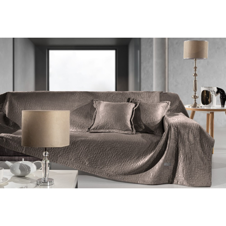 Σετ 2τμχ. Ριχτάρι Avon Choco 170x250 με Διακοσμητικό Μαξιλαράκι