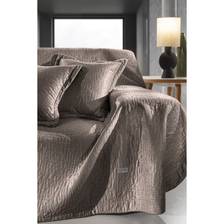 Σετ 2τμχ. Ριχτάρι Avon Choco 170x250 με Διακοσμητικό Μαξιλαράκι