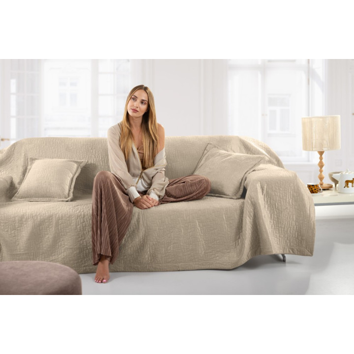 Σετ 2τμχ. Ριχτάρι Avon camel με Διακοσμητικό Μαξιλαράκι 45x45+3