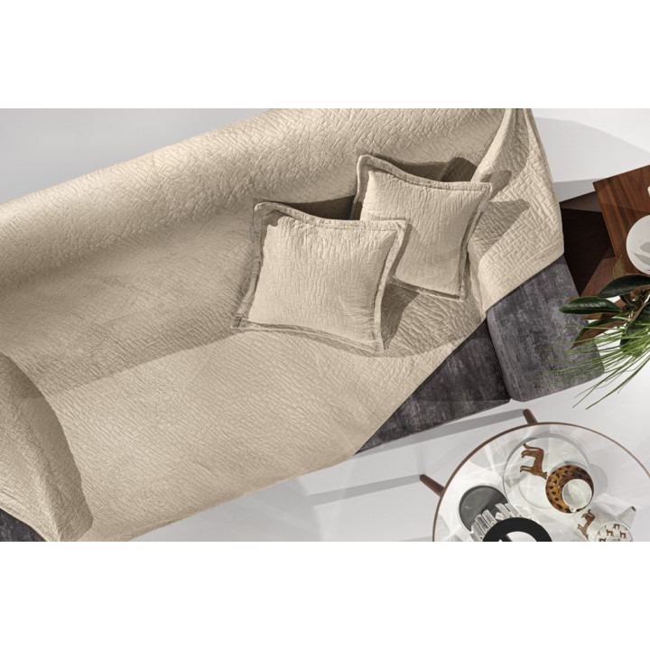 Σετ 2τμχ. Ριχτάρι Avon camel με Διακοσμητικό Μαξιλαράκι 45x45+3