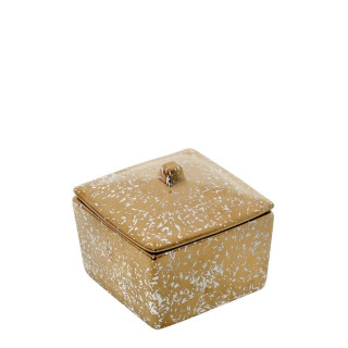 ΔΟΧΕΙΟ ΜΕ ΚΑΠΑΚΙ ΚΕΡΑΜΙΚΟ ΧΡΥΣΟ-ΛΕΥΚΟ 10,5Χ10,5Χ9ΕΚ. ROD211K4