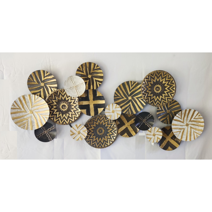 Μεταλλικό διακοσμητικό τοίχου circles 155Χ70 ICY15309