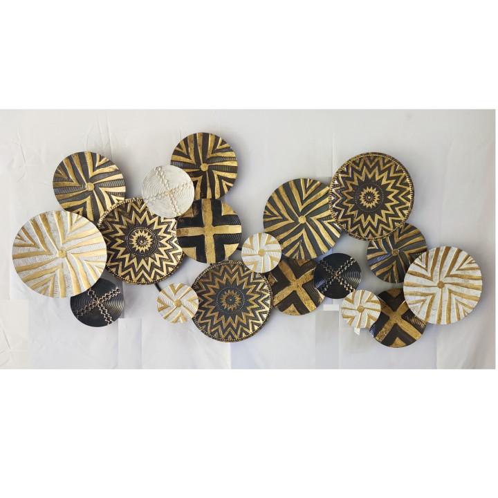 Μεταλλικό διακοσμητικό τοίχου circles 155Χ70 ICY15309