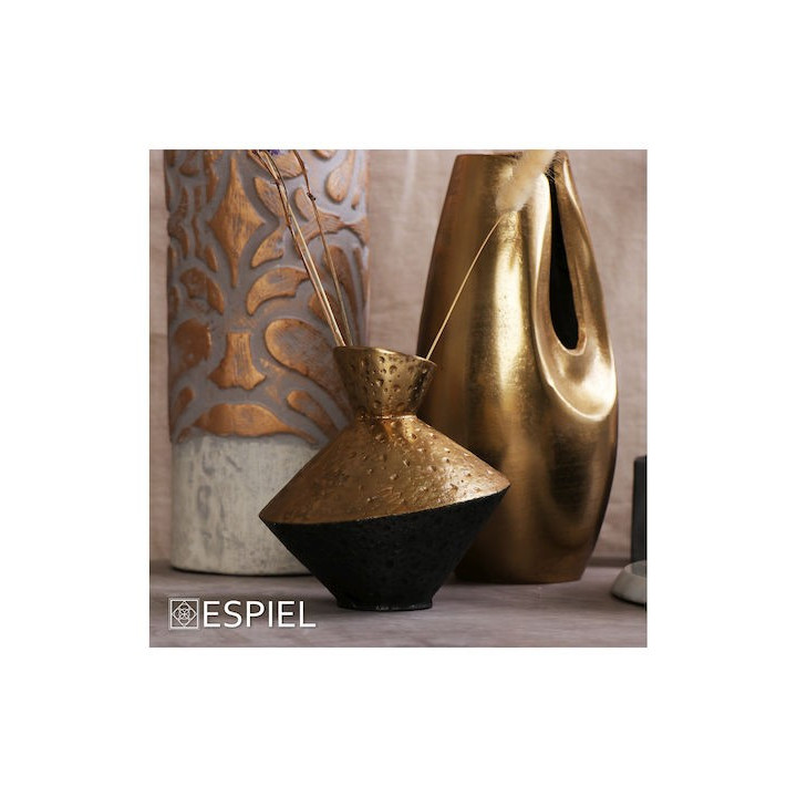 ΒΑΖΟ ΑΛΟΥΜ. ΓΚΡΙ/ΧΡΥΣΟ 16X16εκ - ESPIEL