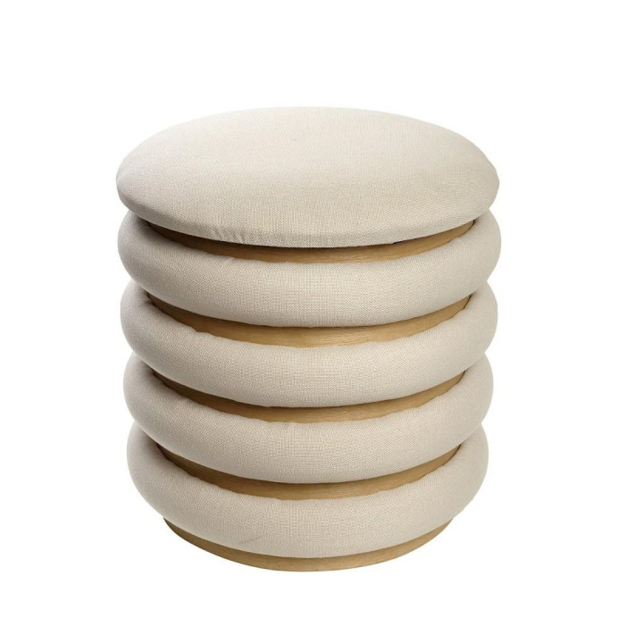 ΠΟΥΦ ΥΦΑΣΜ. ΛΕΥΚΟ ΜΕ ΞΥΛΙΝΗ ΒΑΣΗ ΚΑΙ ΑΠΟΘΗΚΕΥΤΙΚΟ ΧΩΡΟ LARGE