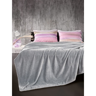 Guy Laroche Rombus Κουβέρτα Fleece Υπέρδιπλη 220x240εκ. Silver