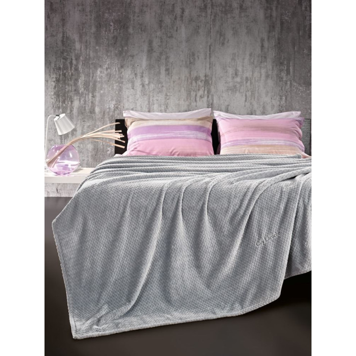 Guy Laroche Rombus Κουβέρτα Fleece Υπέρδιπλη 220x240εκ. Silver