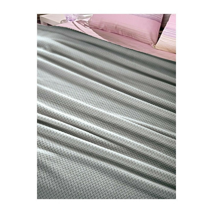 Guy Laroche Rombus Κουβέρτα Fleece Υπέρδιπλη 220x240εκ. Silver