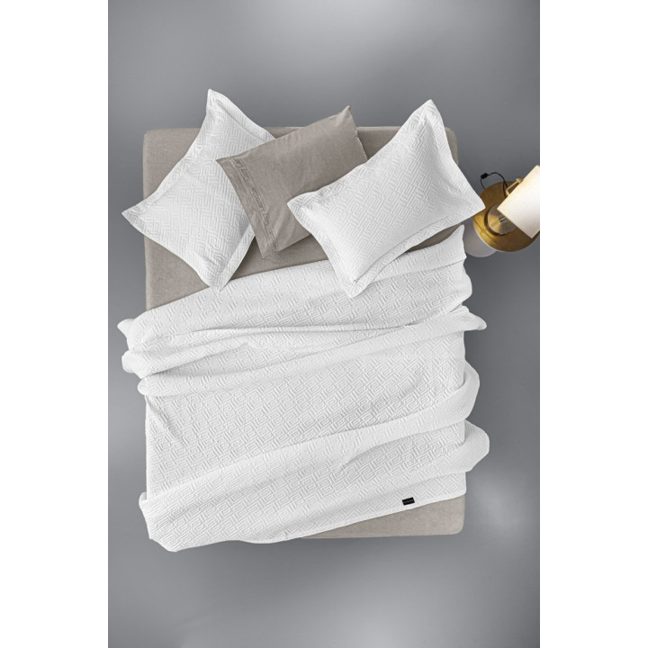 Κουβέρτα - Κάλυμμα κρεβατιού PATTERN WHITE Υπέρδιπλη 245x260