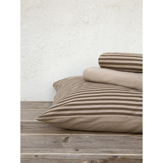 Σετ Σεντόνια Jersey Υπέρδιπλα με Λάστιχο - Suave Brown