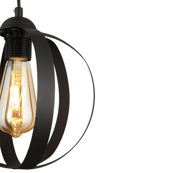 Φωτιστικό Κρεμαστό VANT Μαύρο Μέταλλο 22x90cm