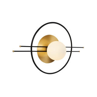 Φωτιστικό Τοίχου LECO Μαύρο/Χρυσό Μέταλλο/Αλουμίνιο 59x35x16cm