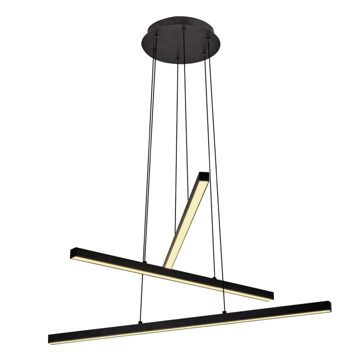 Φωτιστικό Κρεμαστό MOSETEN Τρίφωτο Μαύρο Μέταλλο/Αλουμίνιο