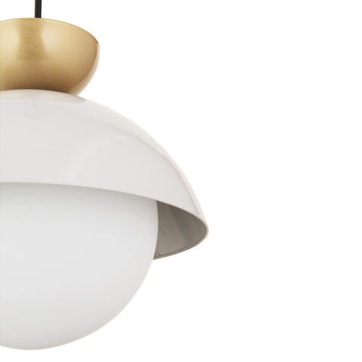 Φωτιστικό Κρεμαστό FIE Μαύρο/Λευκό Μέταλλο/Γυαλί 25x21cm