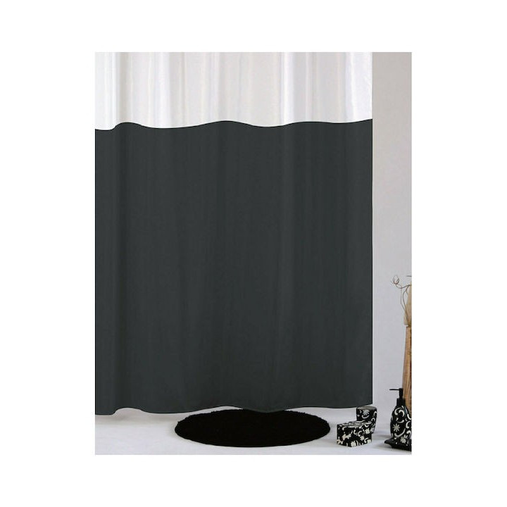 Κουρτίνα Μπάνιου Π 240Χ200 Υ Υφασμάτινη Doblo Γκρι -Λευκό