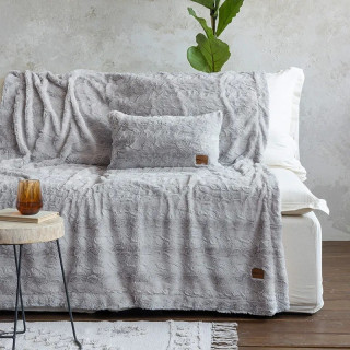 Κουβέρτα καναπέ 130x170 - Velure Light Gray
