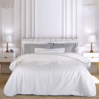 3470 ΚΟΥΒΕΡΤΑ VELOUR ΥΠΕΡΔΙΠΛΗ λευκη GREENWICH POLO CLUB