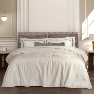 3441 ΚΟΥΒΕΡΤΑ VELOUR ΜΟΝΗ ΕΚΡΟΥ GREENWICH POLO CLUB