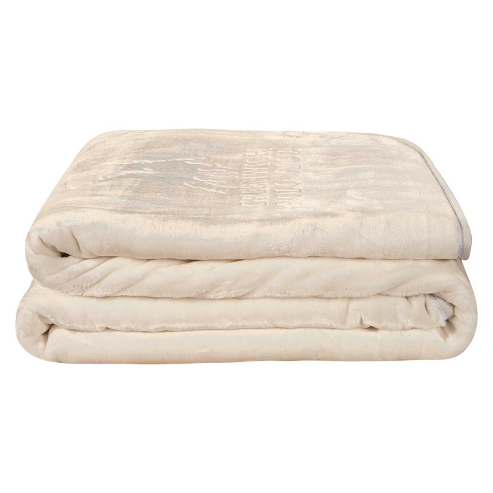 3441 ΚΟΥΒΕΡΤΑ VELOUR ΜΟΝΗ ΕΚΡΟΥ GREENWICH POLO CLUB